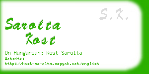 sarolta kost business card